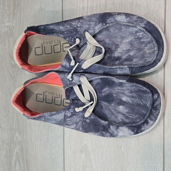 Hey Dude Women Wendy Tie Dye Navy Loafer Slip On Shoes Sz 7 - Picture 3 of 11